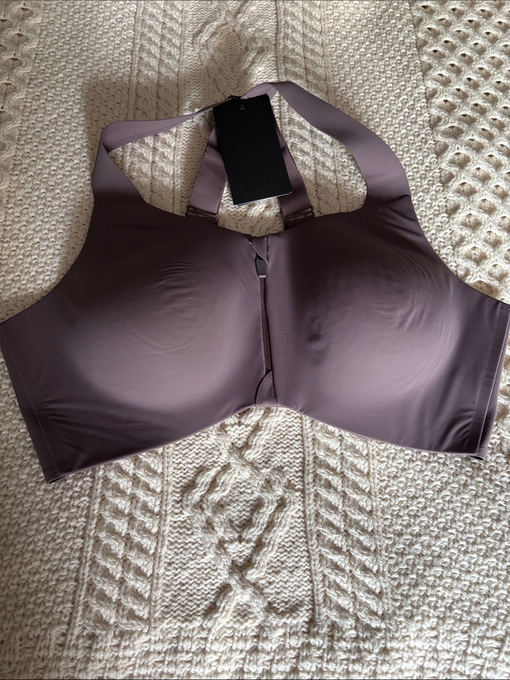 knix Mauve Purple Wireless Zip-Front Bra